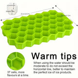 NNEOBA 2 pcs Silicone Honeycomb Ice Cube Tray with Lid