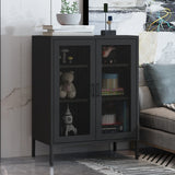 Levede Storage Cabinet Steel Kitchen Black-1917016726734770183