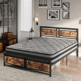 Metal Bed Frame Mattress Base Set Wood Queen-1910113214738337798