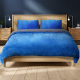 Two-sided Bed Quilt Cover Flannel Super Navy Super King-1910113192101679110