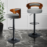 Levede 1x Kitchen Bar Stools Gas Lift Grey-1910113240189374470