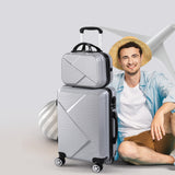 Slimbridge 2pcs 20"Travel Luggage Set Grey-1910112832352030726