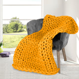 Dreamz Knitted Weighted Blanket Chunky Yellow Kids-1910113227451273222
