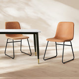 Levede 2x Dining Chairs Kitchen Table Brown-1910113301069697030