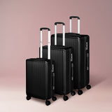Slimbridge Luggage Suitcase Trolley Black 3pc 20"+24"+28"-1910112845073354758