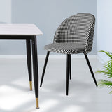 Levede 2x Dining Chairs Kitchen Cafe Black and White-1910113282824474630