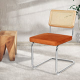 Levede 2xRattan Chair Dining Chairs Orange-1937319839869833222