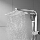 High Pressure Shower Head Set Rain Square Silver-1910113120358109190