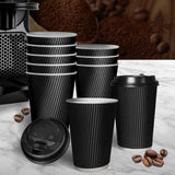 200 Pcs 8oz Disposable Takeaway Coffee Black-1910113171826413574