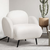 Levede Sofa Chair Fleece Upholstered Single White-1937319787176792070
