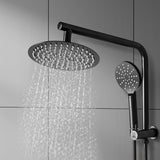 High Pressure Shower Head Set Rain Round Black-1910113243712589830