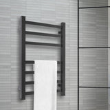 Heated Towel Rail Warmer Rack Wall Mounted Black-1910113122912440326