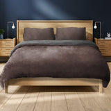 Two-sided Bedding Quilt Cover Flannel Taupe Super King-1910113192261062662