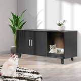PaWz Enclosed Cat Litter Cabinet Box Black-1910112468802342918