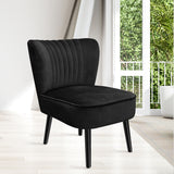 Levede Accent Chair Foot Stool Set Ottoman Black-1919892907804987398