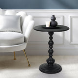 Levede Side Table Vintage End Round Black-1910113293649973254