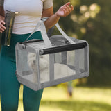 Pawz 3 in 1 Pet Soft Crate Dog Cat Carrier M Size Grey-1937319816847298566