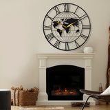 Yezi 75cm Large Wall Clock Roman Numeral Home Black-1937319811000438790
