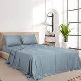 Dreamz 4pcs Queen Size 100% Bamboo Bed Sheet Set in Grey Colour-1910113202142842886