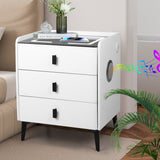 Levede Bedside Table LED Lights Drawers Storage-1937319786606366727
