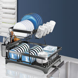 TOQUE Detachable Dish Drying Rack Cutlery Black-1910113166705168390