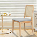 Levede 2x Rattan Dining Chair Solid Wood Lounge-1937319813655433222