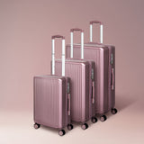 Slimbridge Luggage Suitcase Trolley Rose gold 3pc 20"+24"+28"-1910112845224349702