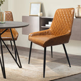 Dining Chairs x 4 Padded Seat PU Faux Leather-1910112199922290694