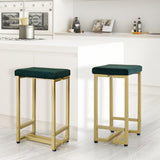 Levede 2x Bar Stools Velvet Backless-1919892921994317830