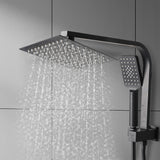 High Pressure Shower Head Set Rain Square Black-1910113120211308550