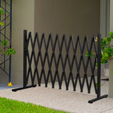 Garden Security Fence Gate Expandable Black-1910113189136306182