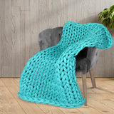 Dreamz Knitted Weighted Blanket Chunky Blue Kids-1910113226897625094