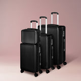 Slimbridge Luggage Suitcase Trolley Black 4pc 14"+20"+24"+28"-1910112845522145286