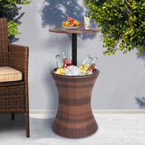 Levede Cooler Ice Bucket Table Bar Outdoor Black and brown-1919892869410328582