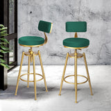 Levede 1x Bar Stools Velvet Kitchen Green-1910113238184497158