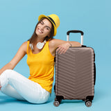 Slimbridge 20" Carry On Travel Luggage Coffee 20 inch-1910112830984687622