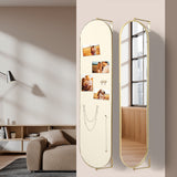 Yezi 360? Swivel Wall Mirrors 140cm x35cm Oval Shape Gold Frame-1910113318367006726