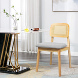 Levede 2x Dining Chair Wood Rattan Armless Natural-1937319814116806662