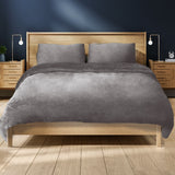 Quilt Cover Bedding set Flannel Queen Silver-1910113193485799430
