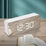 Alarm Clock Digital Led Mirror Desk Silver-1910113082798116866