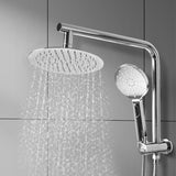 Shower Head High Pressure Set Rain Round Silver-1910113243528040454