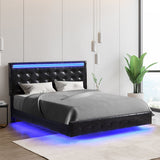 Levede  Floating Bed Frame Double with Headboard LED Lights Mattress Base-1937319784794427398