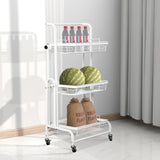 Levede 3 Tier Kitchen Trolley Cart Swivel White Colour-1910112823141339142