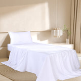 Dreamz 3pcs Sinigle Size 100% Bamboo Bed Sheet Set in White Colour Single-1910113202952343558