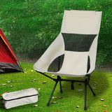 Levede Camping Chair Folding Outdoor Large Beige-1910112915994841094