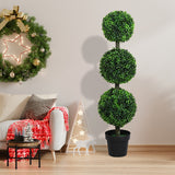 Lambu Artificial Triple Ball Boxwood Trees-1937319807183622150