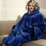DreamZ Blanket Hoodie Adult Sweatshirt Navy Blue-1919892915186962438