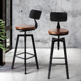 Levede 4x Bar Stool Kitchen Wooden Metal-1910113233889529862