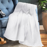 DreamZ Throw Blanket Cotton Waffle Blankets White Queen-1919892916948570118