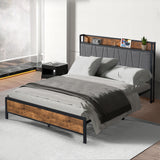 Levede Queen Bed Frame Tufted Headboard USB Charge-1919892912343224326